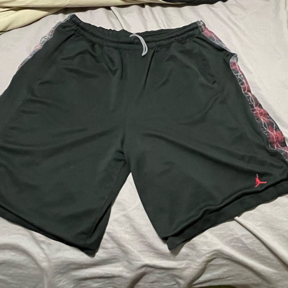 Jordan Black Shorts with Red Accents
